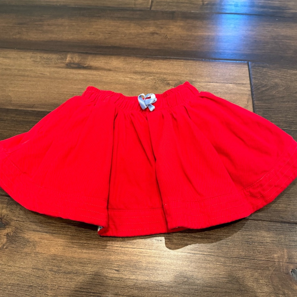 Mini Boden Red Corduroy Skirt Size 3-4 years